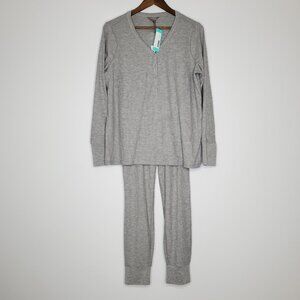 Awhile Womens Lilly Sleep & Lounge Thermal Helney Legging Set Size 1X Gray NWT
